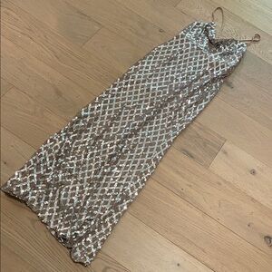 PROM Elegant Sequin Nude Dress